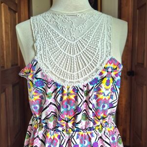 Sleeveless Mini with Lace Detail